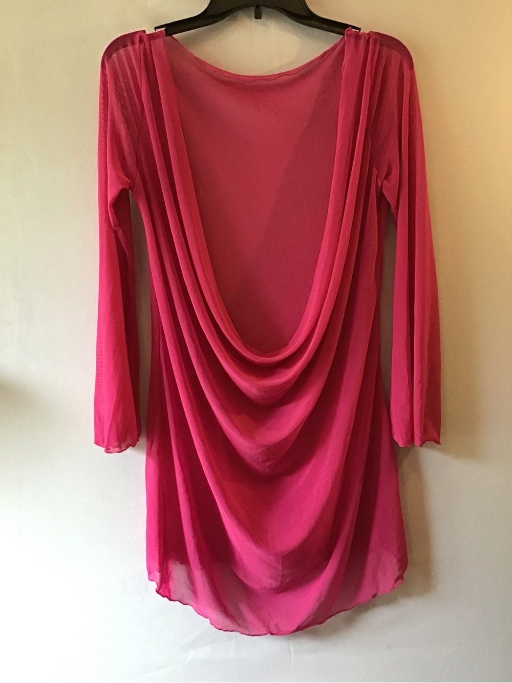 389 Open-Back Drape Hot Pink Swim Coverup